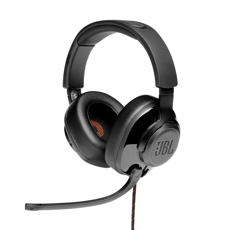 JBL Quantum 300 - Black - Hybrid wired over-ear PC gaming headset with flip-up mic - Hero image number null